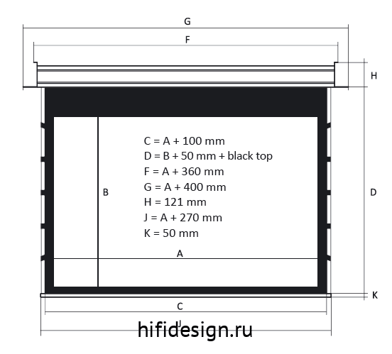 ����� kauber blue label tensioned bt cinema 131" clear vision